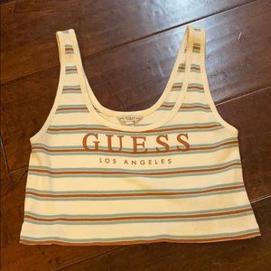 super cute guess striped tank top🤍🤎